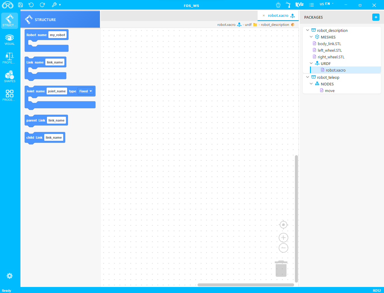ROS Blocky IDE Interface